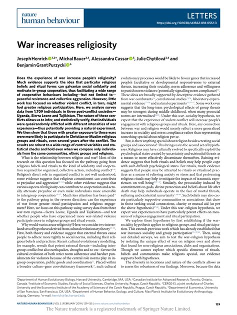 war increases religiosity|War increases religiosity — Aarhus University.